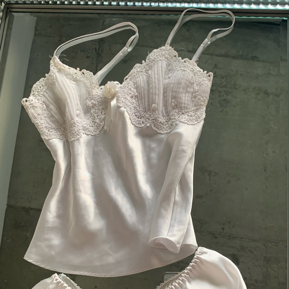 La SENZA White Satin Lace Cami